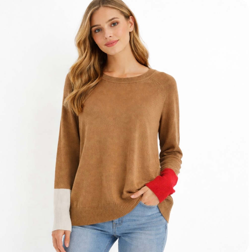 Cashmere Blend Sweater Franklin + Daysi Size Small Colour Block NWT
